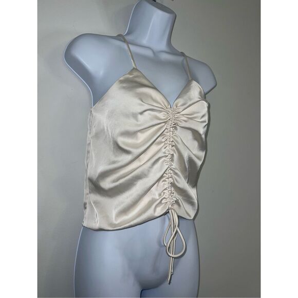 Y2K Cream Ruched Cami Tank XS - Picture 3 of 5